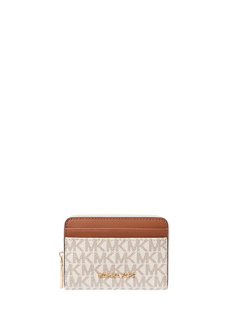 Porta carte di credito zip-around Jet Set piccolo con logo Michael Kors | 32T4GJ6Z5B149
